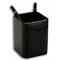 Black Classic Leather Pencil Cup